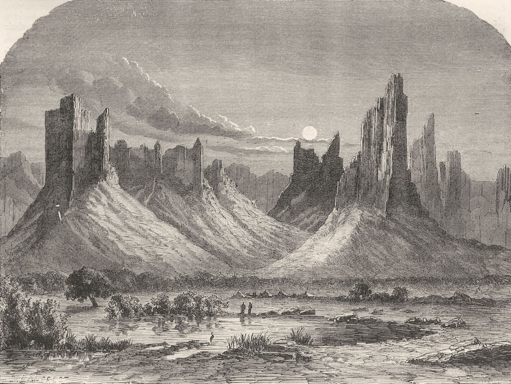 MALI. Mountains of Hombori 1870 old antique vintage print picture